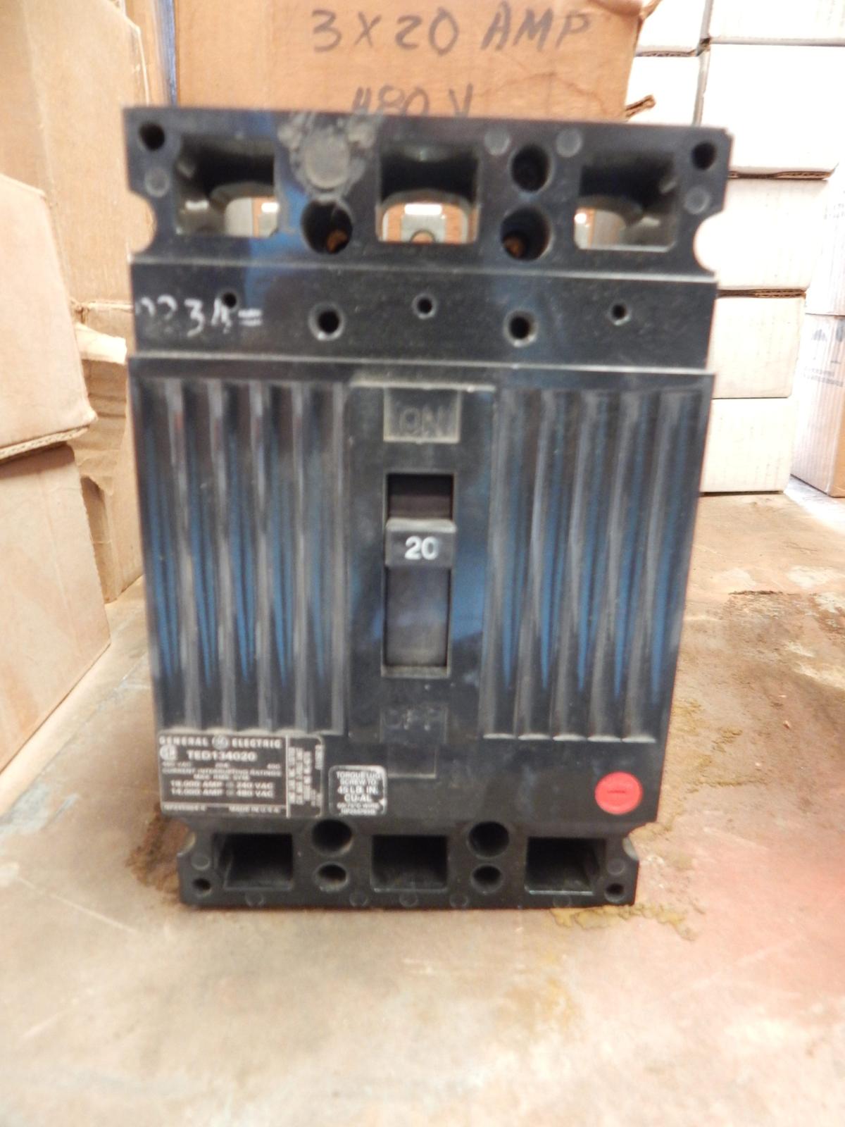 Interruptor 20 AMP 480 V 3 Polos modelo TED134020 marca GE - imagen 1