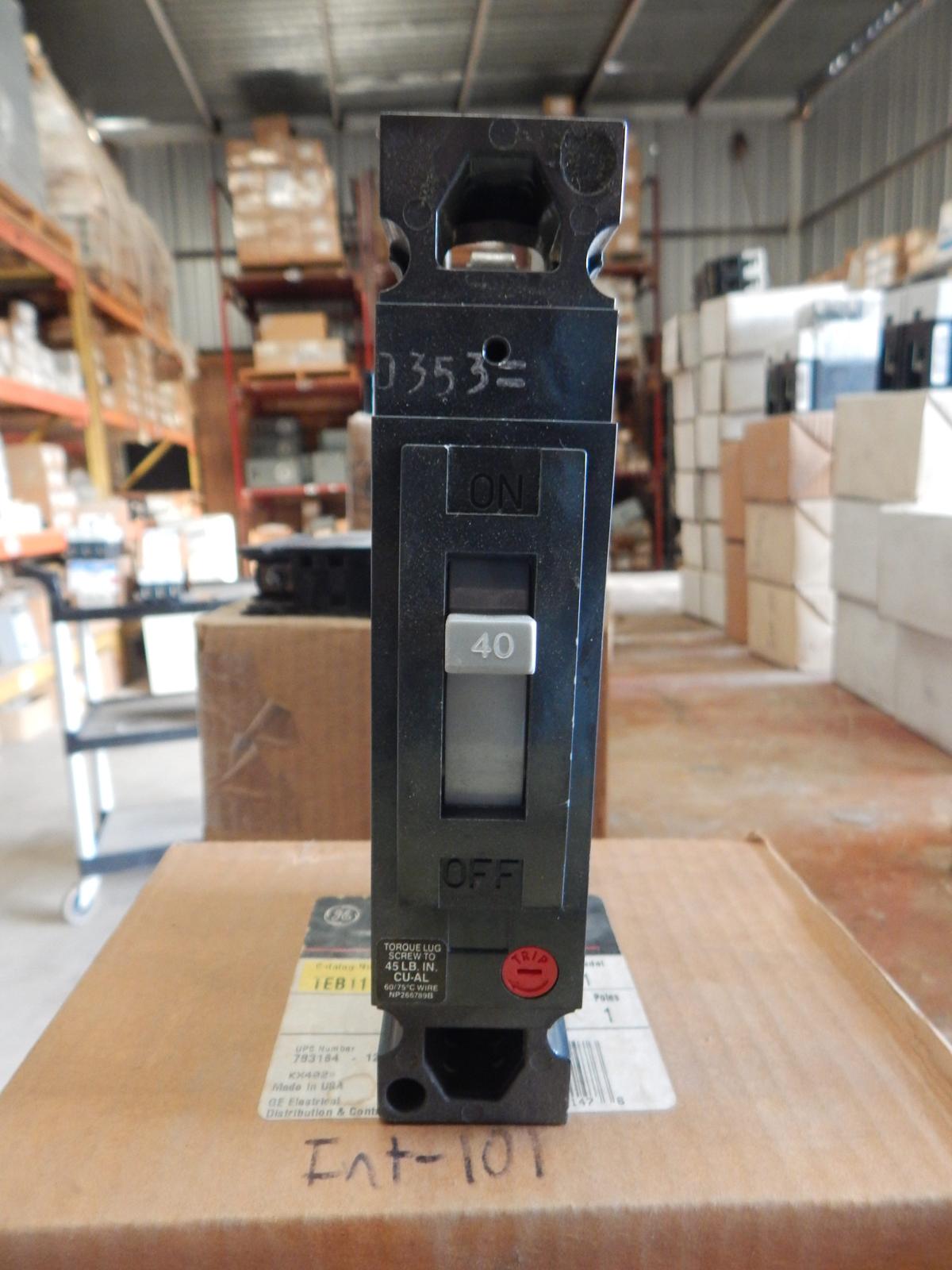 Interruptor 40 AMP 120V 1 polo modelo TEB111040WL marca GE - imagen 1