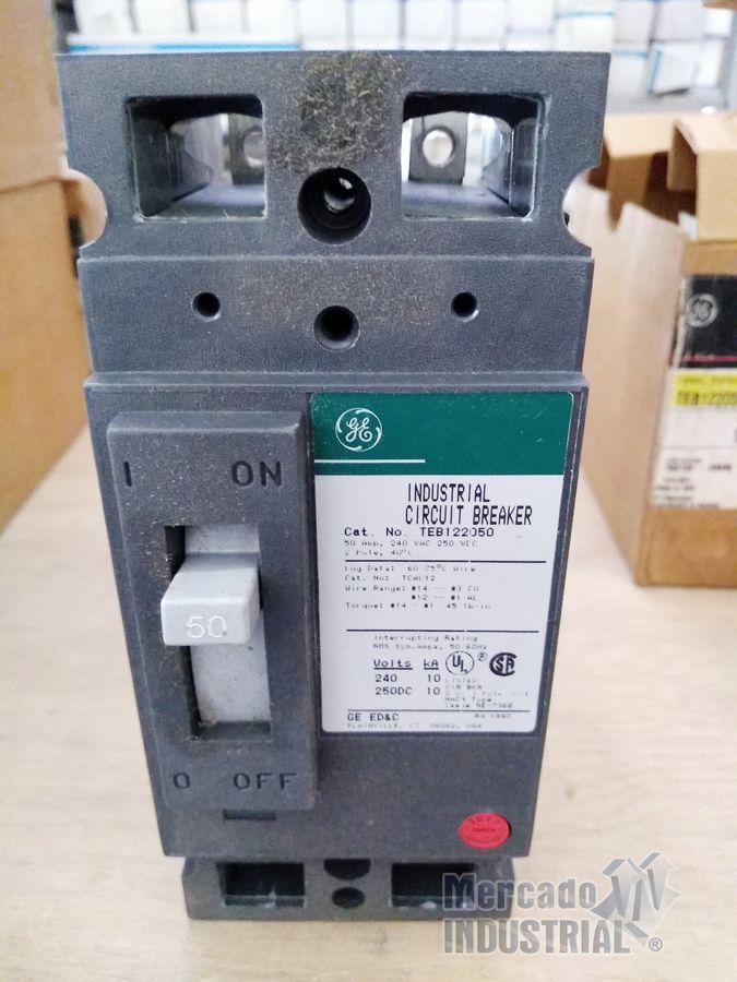 Interruptor 50 AMP 240/250V 2 polos modelo TEB122050WL marca GE - imagen 1