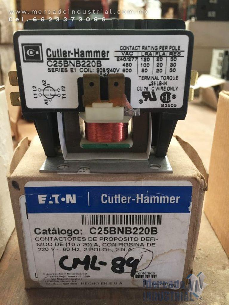 Contactor de Propósito Definido 10 a 20 AMP Eaton C25BNB220B - imagen 1
