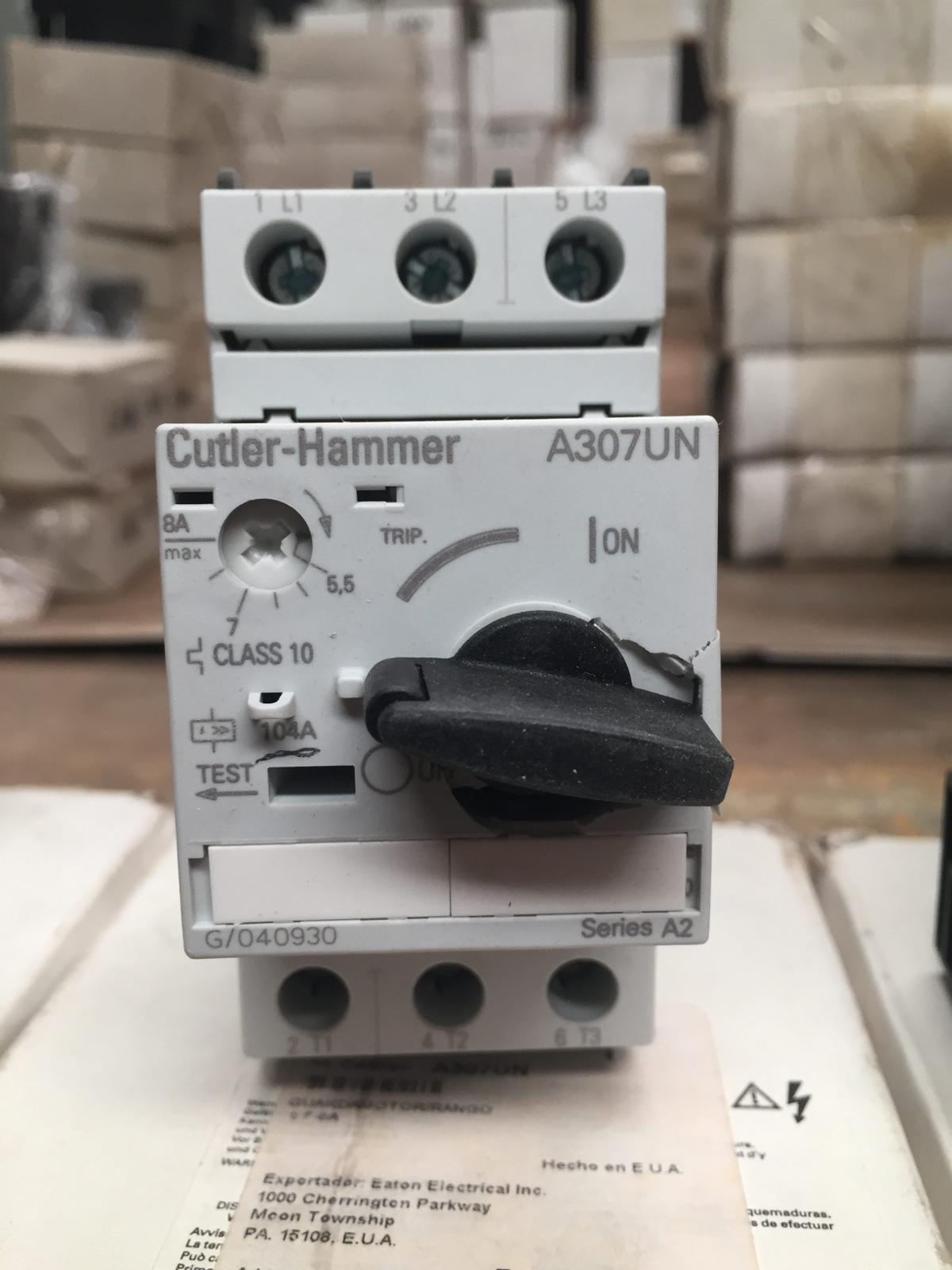 Protector manual para motor A307UN 8 A marca Cutler-Hammer - imagen 1