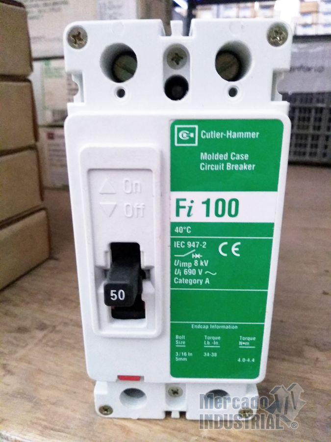 Interruptores 50 AMP 440 V 2 polos modelo Fi2050L marca Cutler Hammer - imagen 1