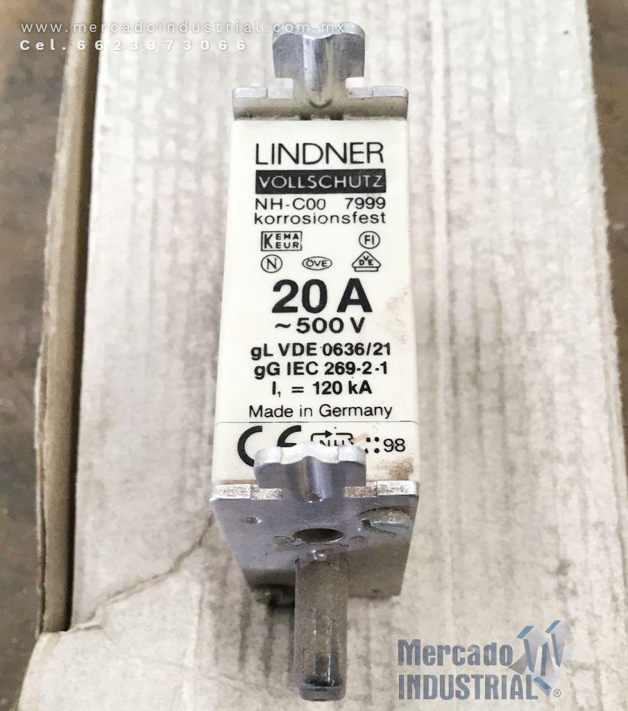 Fusible 20 AMP 500V modelo 7999.0207L marca LINDNER - imagen 1