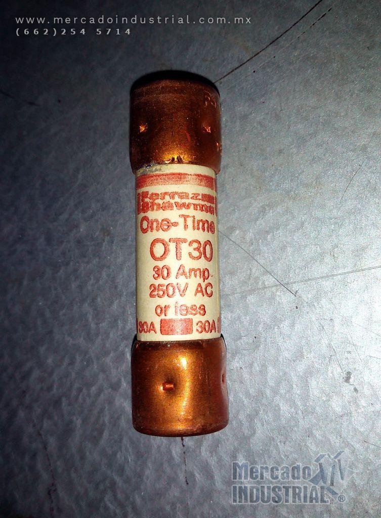 Fusible 30 AMP 250V modelo OT30 marca Ferraz Shawmut - imagen 1