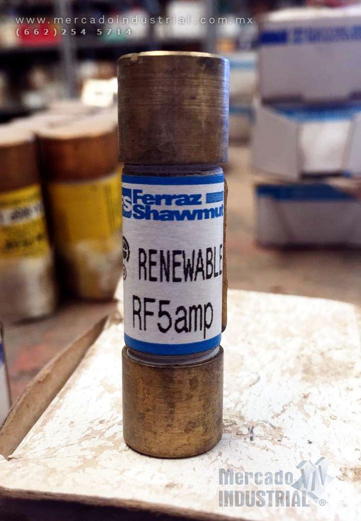 Fusible 5 AMP 250V modelo RF5amp marca Ferraz Shawmut - imagen 1