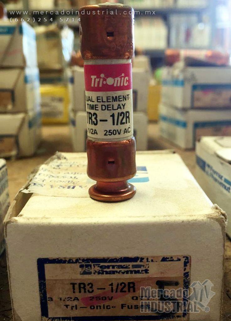Fusible 3 1/2 AMP 250V modelo TR3-1/2R marca Ferraz Shawmut - imagen 1