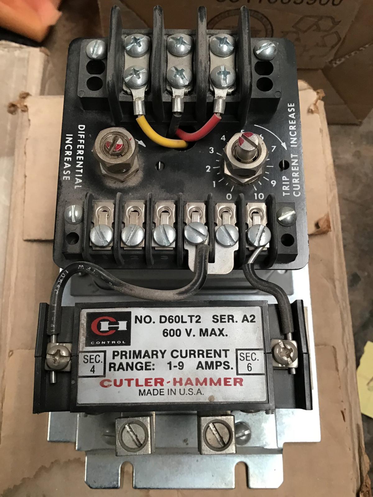 Relé 1-9 AMP 600 V modelo D60LA2 marca Cutler Hammer - imagen 1