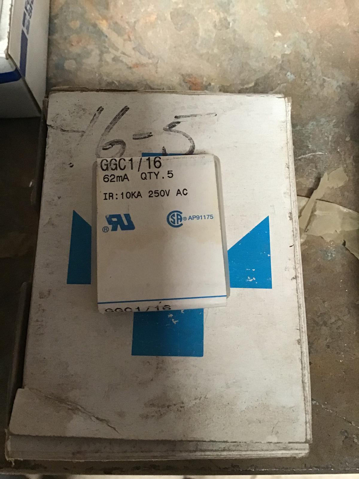 Fusible acción rápida 62 mA 250VAC modelo GGC1/16 marca Gould Shawmut - imagen 1