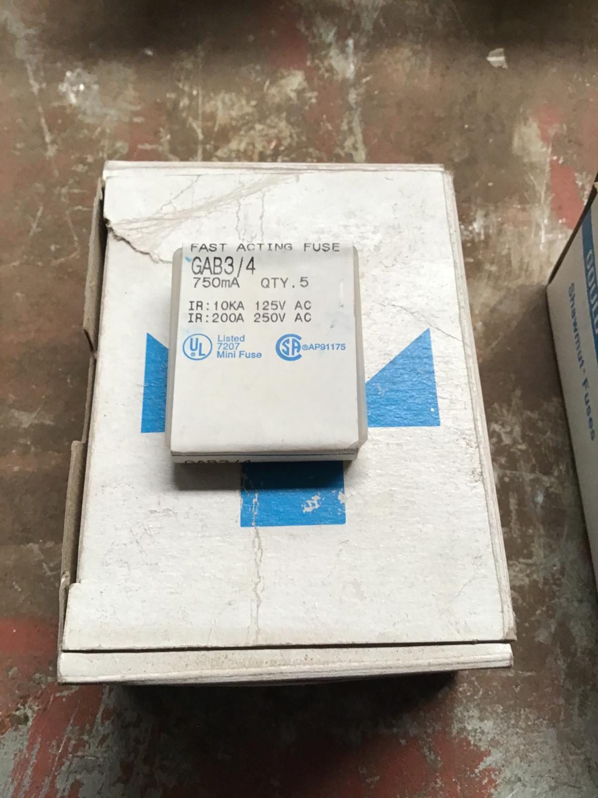 Fusible de acción rápida 759 mA modelo GAB3/4 marca Gould Shawmut - imagen 1
