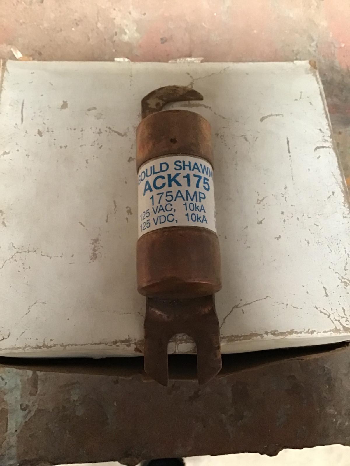 Fusible 175 AMP 125V modelo ACK175 marca Gould Shawmut - imagen 1