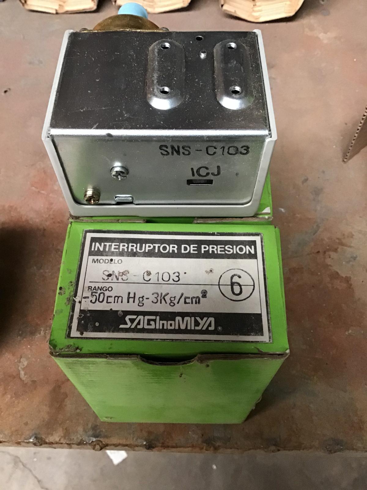 Interruptor de presión -50cm hg-3kg/cm2 modelo SNS-C103 marca SAGInoMIYA - imagen 1