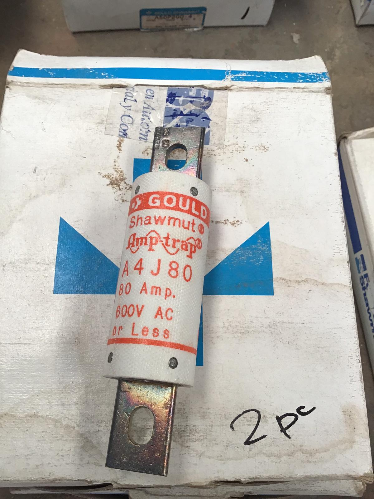 Fusible 80 AMP 600V modelo A4J80 marca Gould Shawmut - imagen 1
