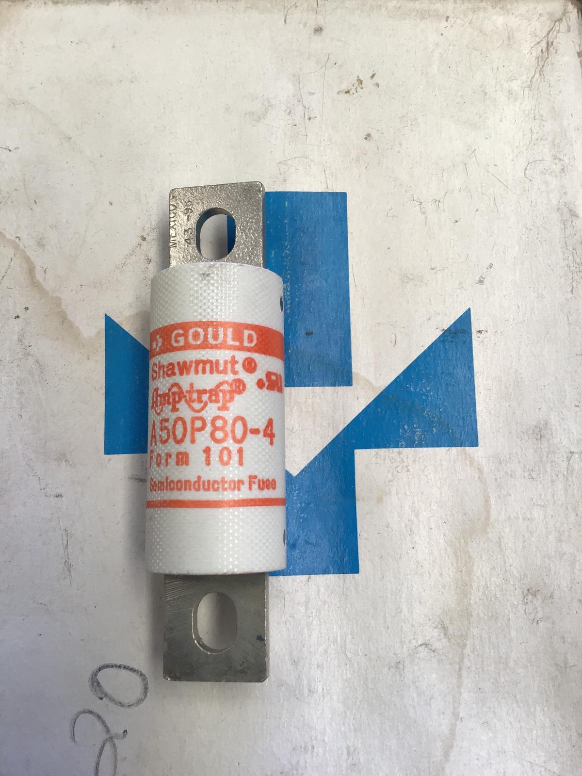 Fusible 80 AMP 500V modelo A50P80-4 marca Gould Shawmut - imagen 1