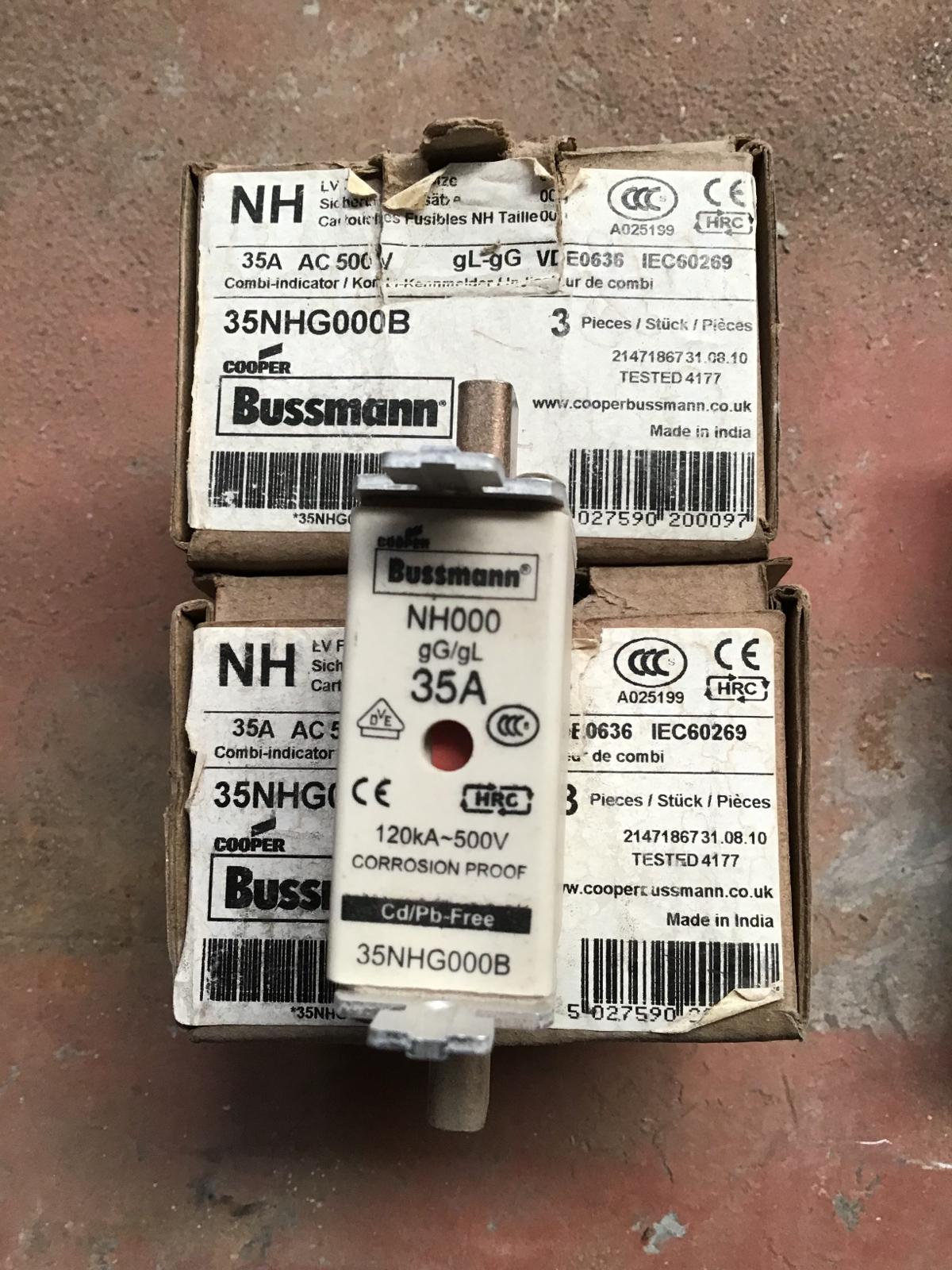 Fusible especial 35 AMP 500V modelo 35NHG000B marca Bussmann - imagen 1