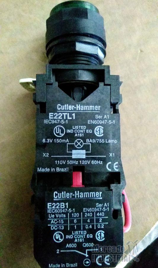 Lámpara indicadora de prueba E22QB3TL1 Cutler Hammer - imagen 1