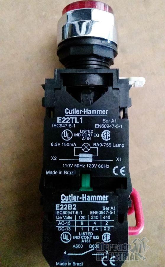 Lámpara indicadora de prueba E22Q2TL1 Cutler Hammer - imagen 1