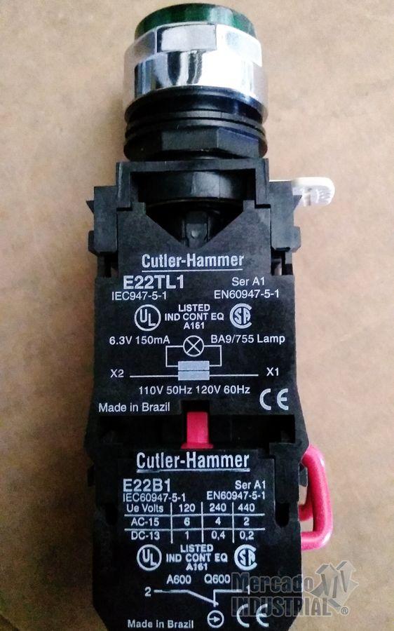 Lámpara indicadora de prueba E22Q3TL1 Cutler Hammer - imagen 1