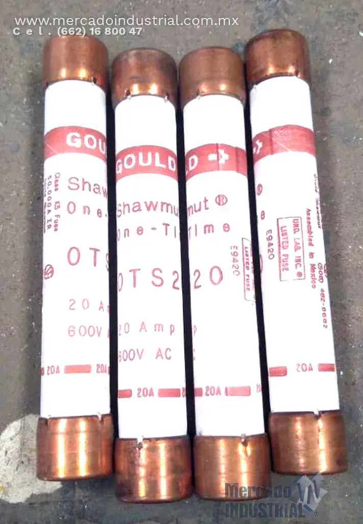 Fusible 20 AMP 600V modelo OTS20 marca Gould Shawmut - imagen 1