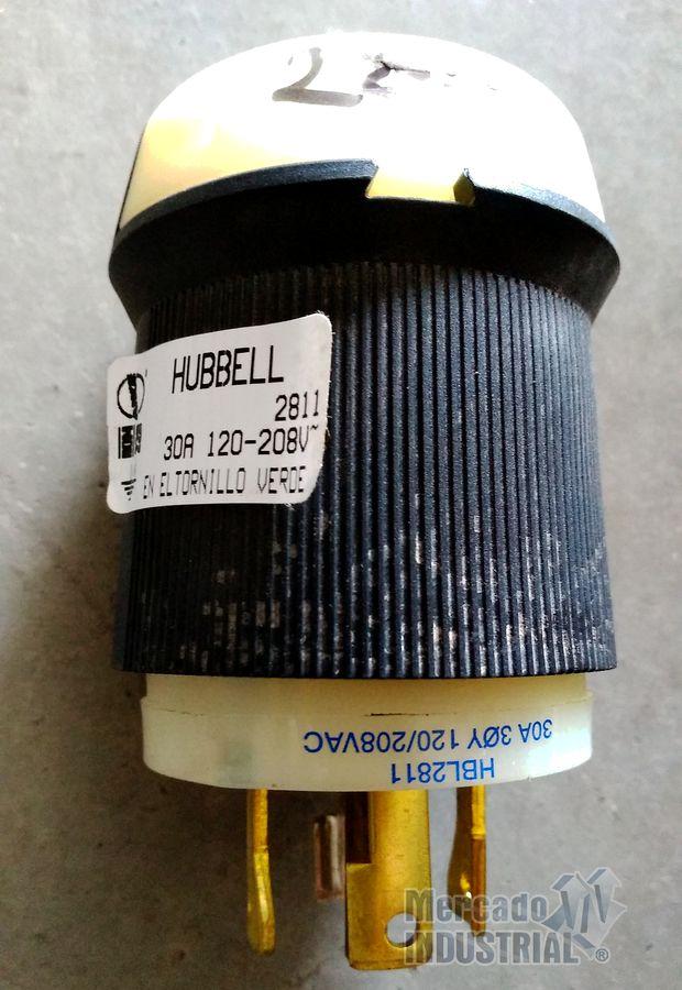 Toma corriente macho 30 AMP 120/208V modelo HBL2811 marca Hubbell - imagen 1