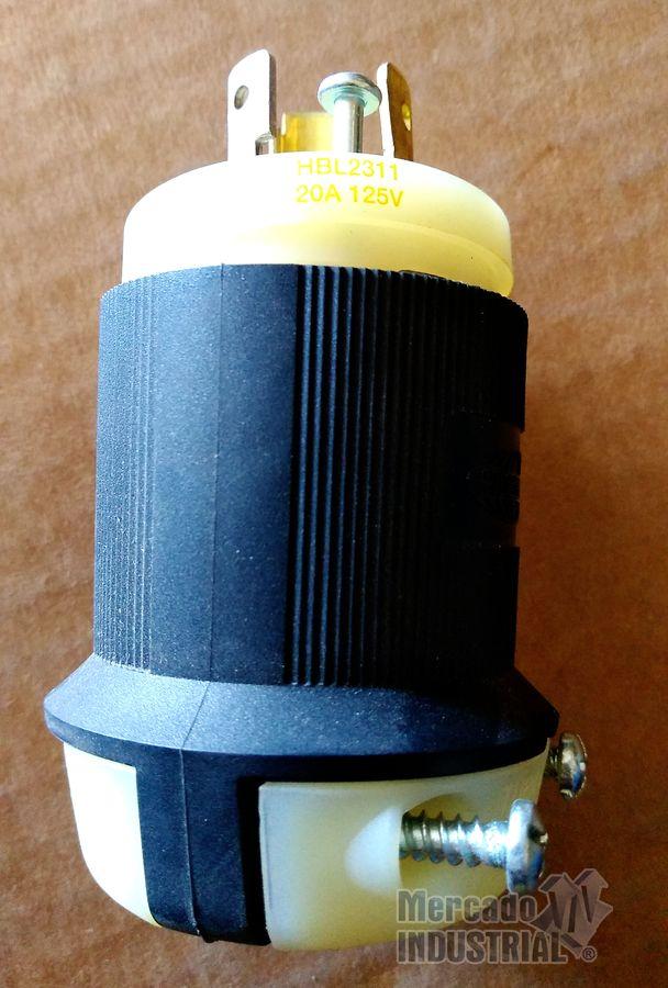 Toma corriente macho 20 AMP 125 V modelo 2311 marca Hubbell - imagen 1