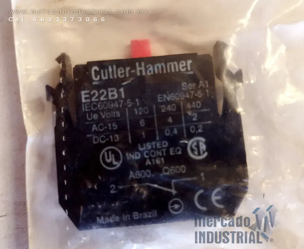 Contact block 120V modelo E22B1 marca Cutler Hammer - imagen 1