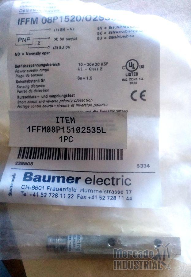 Sensor inductivo 10-30VDC KSF modelo IFFM 08P1520/O2S35L marca BAUMER - imagen 1