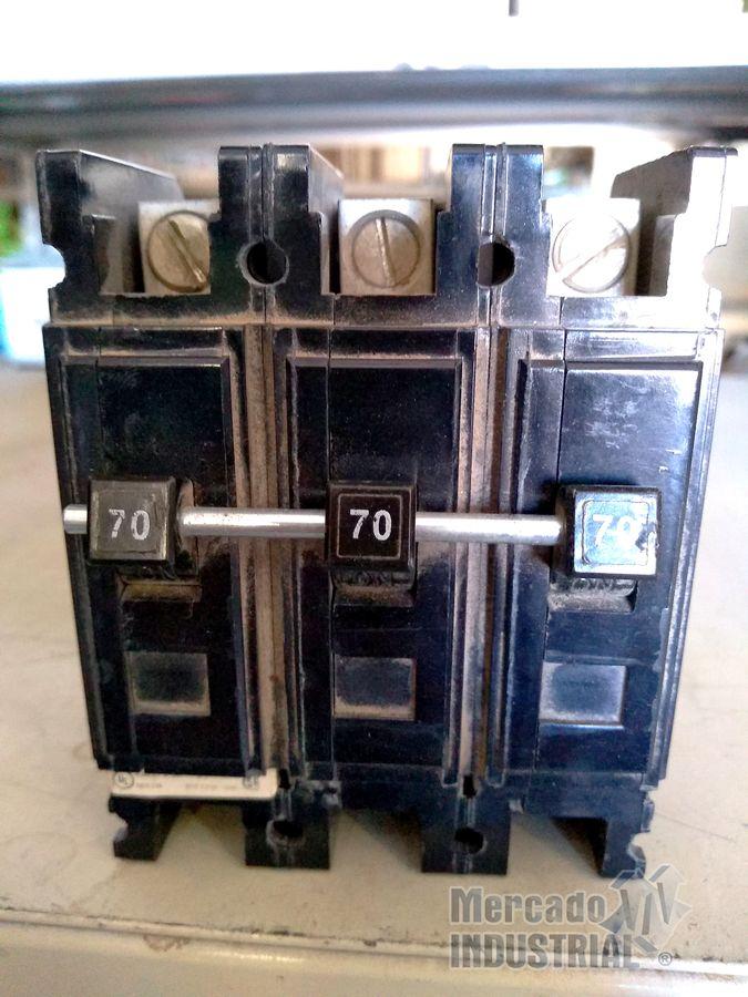 Interruptor 70 AMP 127/240 VAC 3 polos modelo QC3070H marca Cutler Hammer - imagen 1