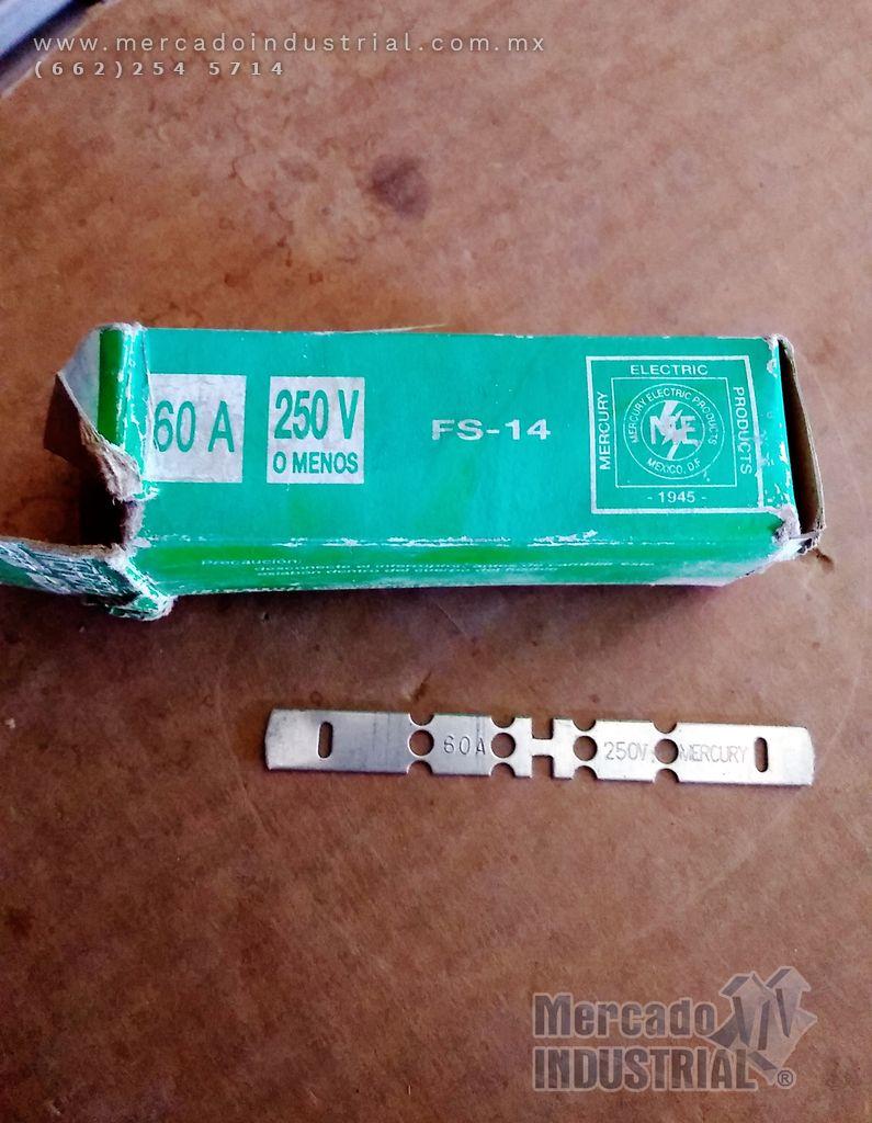 Eslabón para fusible 60 AMP 250V modelo  FS-14 marca Mercury - imagen 1