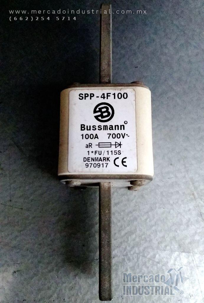 Fusible 100 AMP 700V modelo SPP-4F100 marca Bussmann - imagen 1