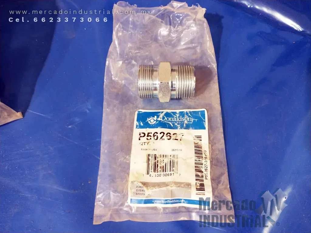 Adaptador hidráulico 1-1/8-16 x 3/4 in modelo P562627 marca Donaldson - imagen 1