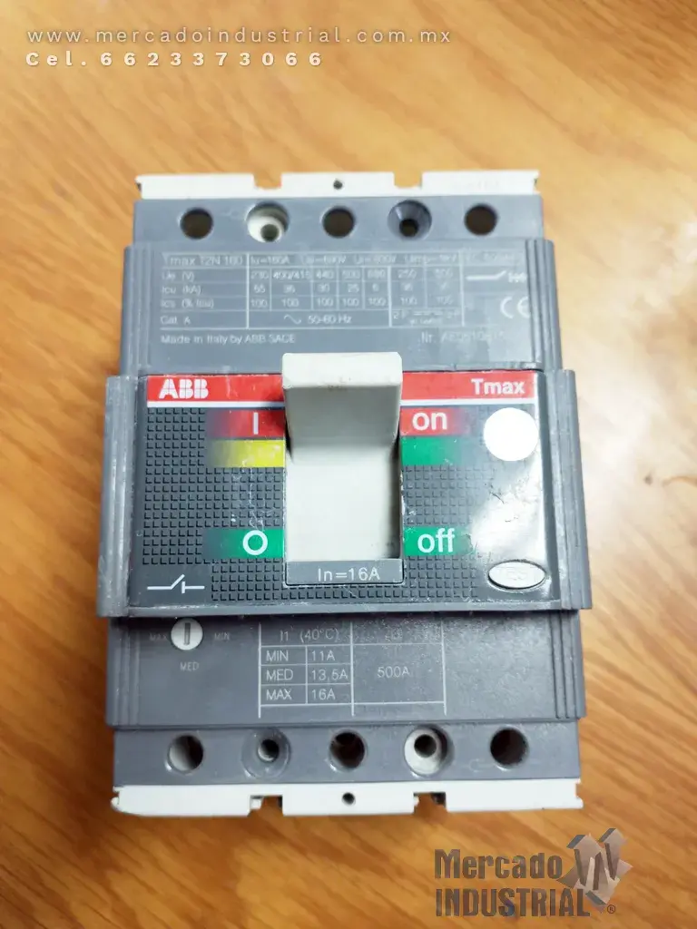 Interruptor termomagnético 16 AMP modelo TMAX T2N 160 marca ABB - imagen 1