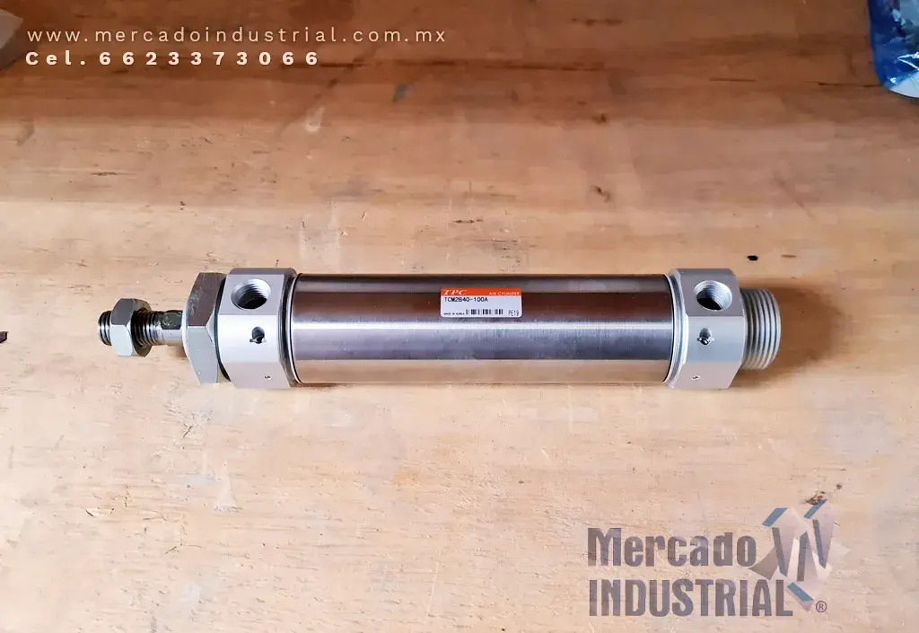 Pistón cilíndrico 145 PSI 100 mm modelo TCM2B40-100A marca TPC - imagen 1