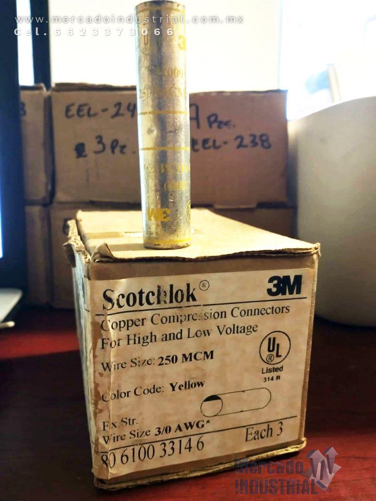 Conector de compresión de cobre de alto y bajo voltaje calibre 250 MCM marca SCOTCHLOK - imagen 1