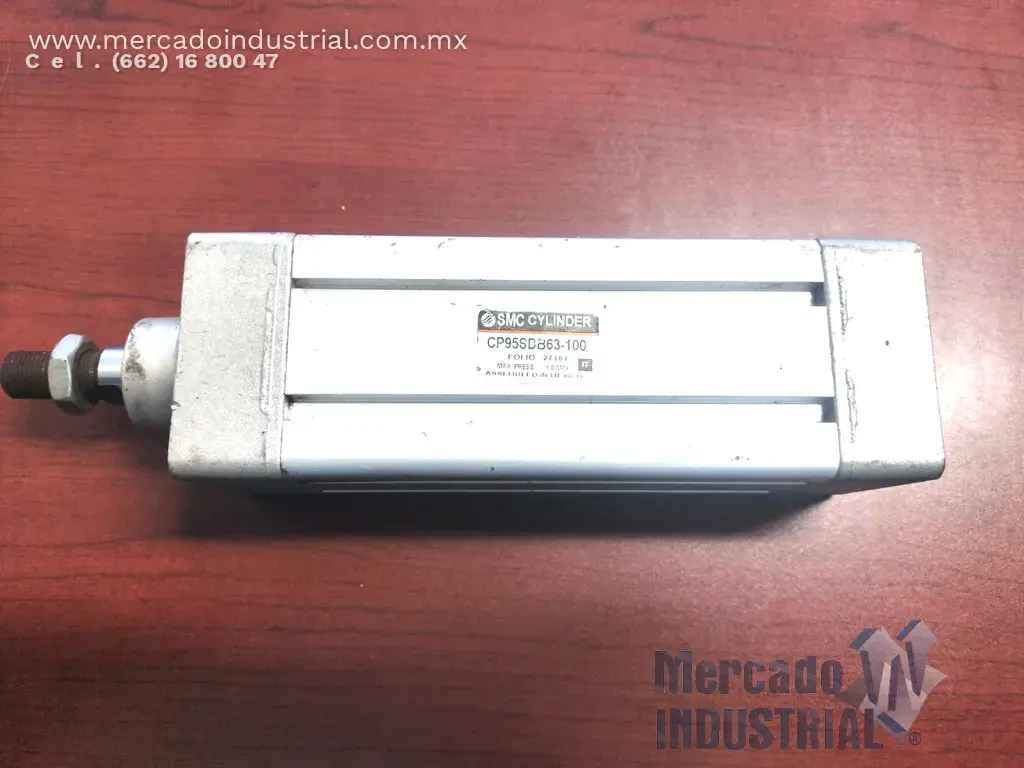 Pistón neumático 1.00 MPa 100 mm modelo CP95SDB63-100 marca SMC - imagen 1
