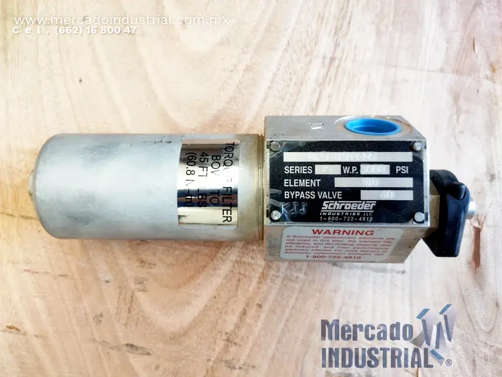 Filtro de alta presión 3000 PSI modelo NF301N10SD5 marca SCHROEDER - imagen 1
