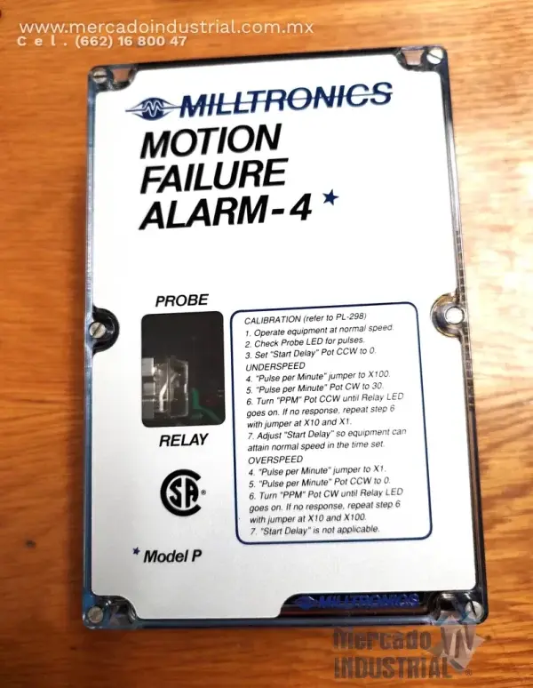 MOTION FAILURE ALARM-4* modelo P marca MILLTRONICS - imagen 1