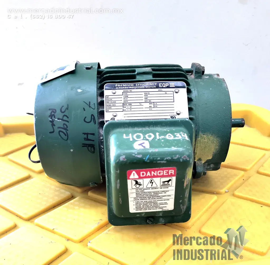 Motor eléctrico 7.5 HP 2 polos 3490 RPM marca TOSHIBA - imagen 1