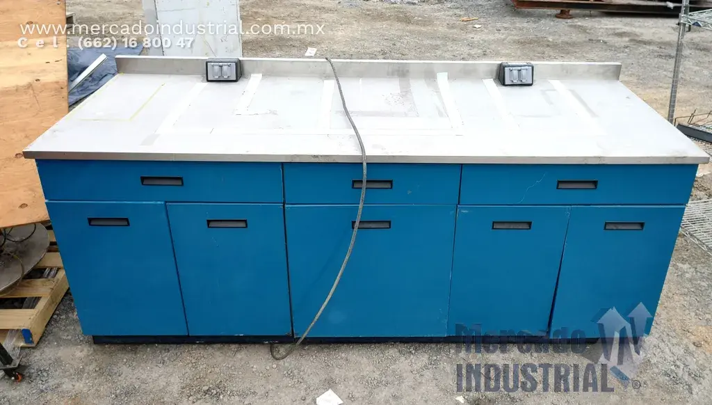 Mesa de trabajo cubierta de acero inoxidable de 76 cm x 2.24 m x 93 cm - imagen 1