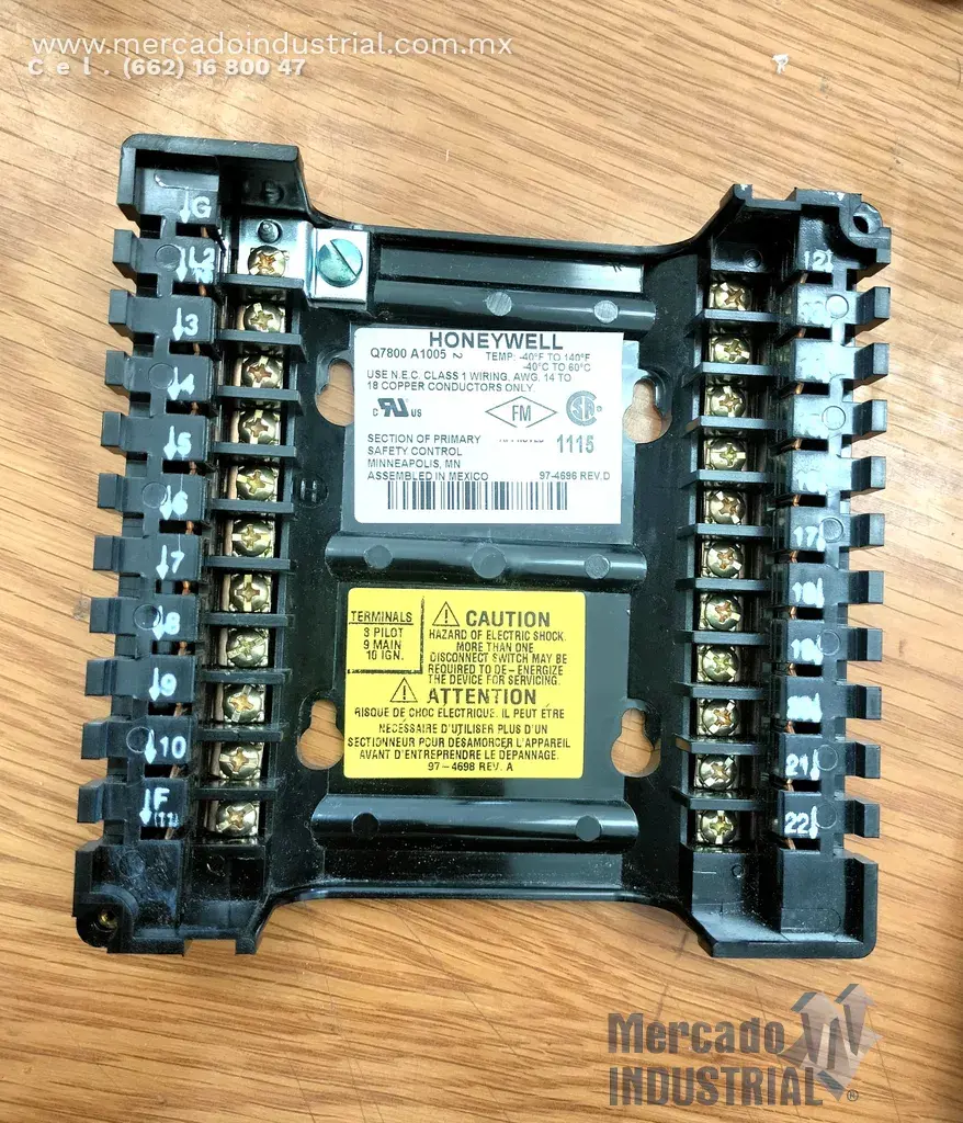 Subbase de cableado universal de terminales 7800 modelo Q7800AB22 marca Honeywell - imagen 1