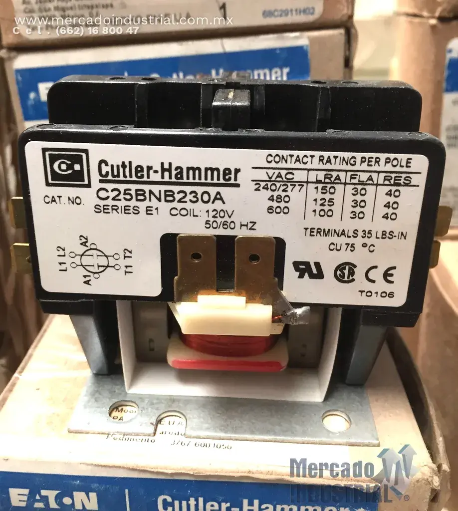 Contactor de propósito definido de 15 a 30 AMP C25BNB230A marca EATON - imagen 1