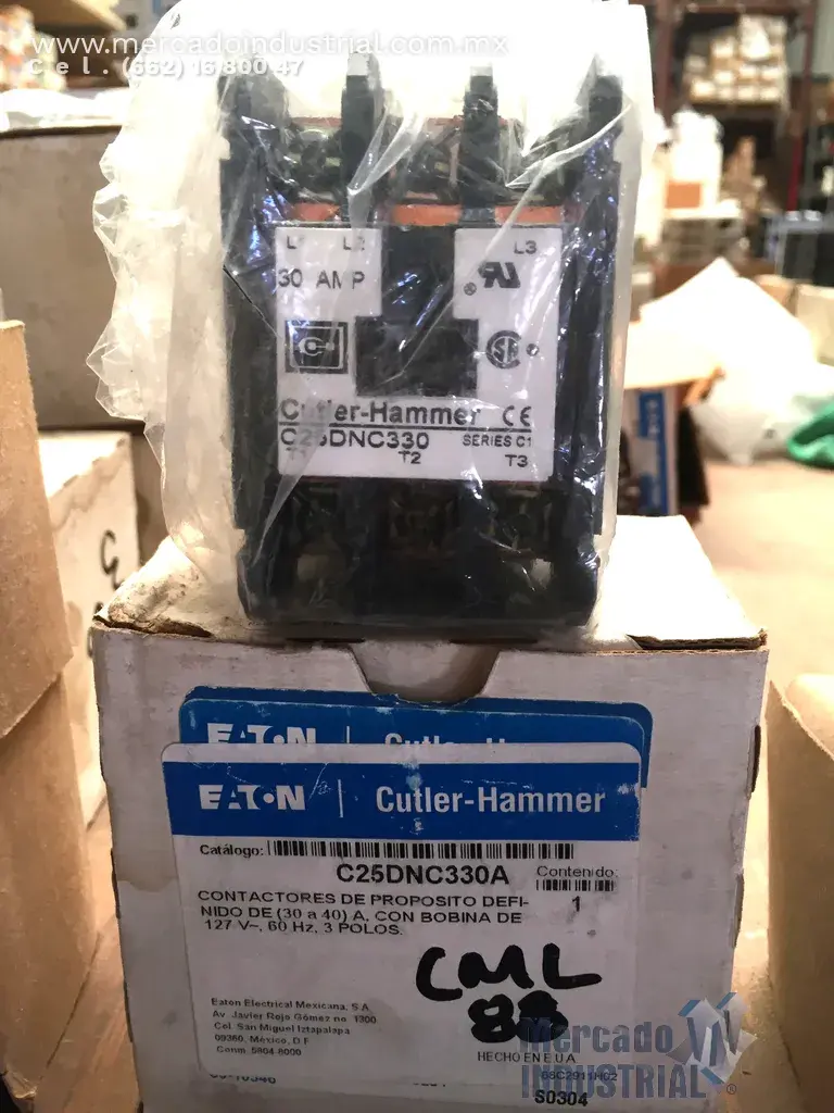 Contactor de propósito definido 30 a 40 AMP marca Eaton modelo C25DNC330A - imagen 1