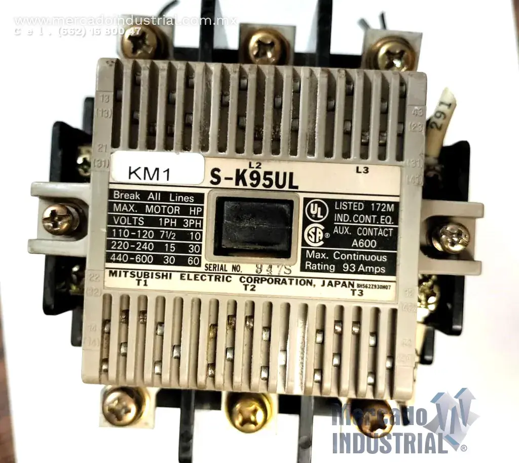Contactor 440/600V modelo S-K95UL marca MITSUBISHI ELECTRIC - imagen 1