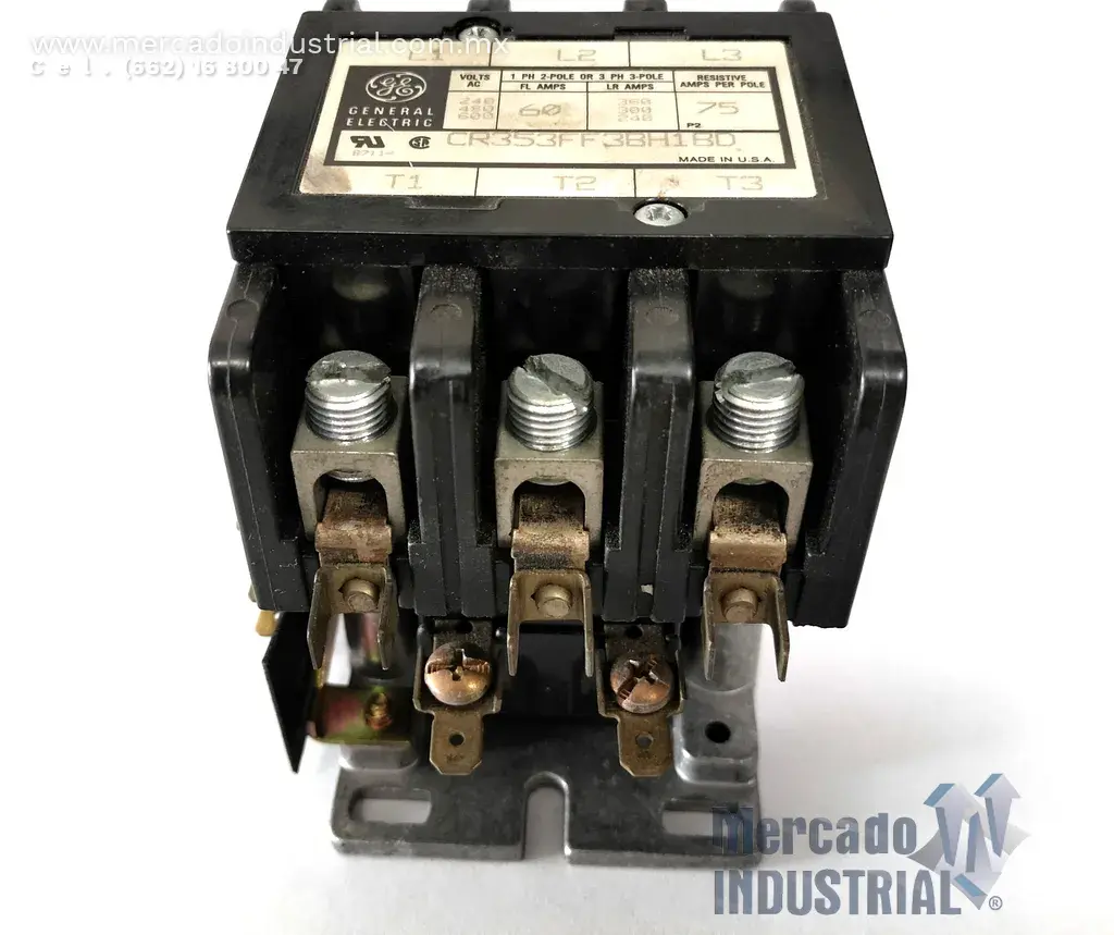 Contactor 74 AMP 3 polos modelo CR353FF3BH1BD marca General Electric - imagen 1