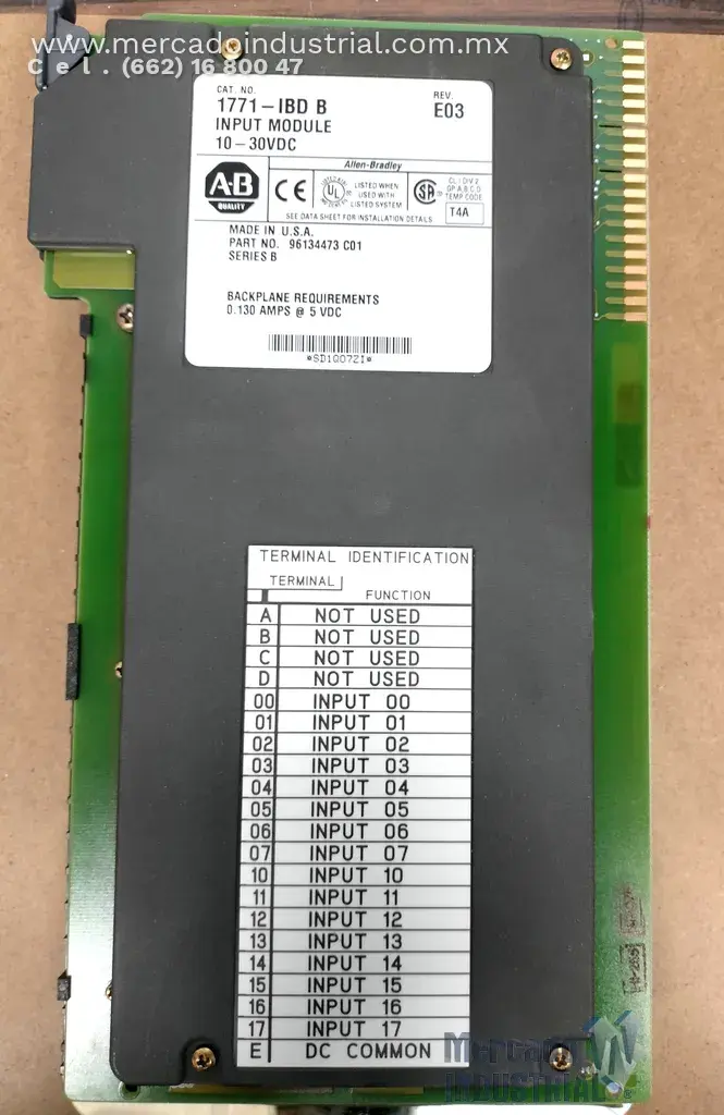 Módulo de entradas 10-30 VDC modelo 1771-IBD B marca Allen-Bradley - imagen 1