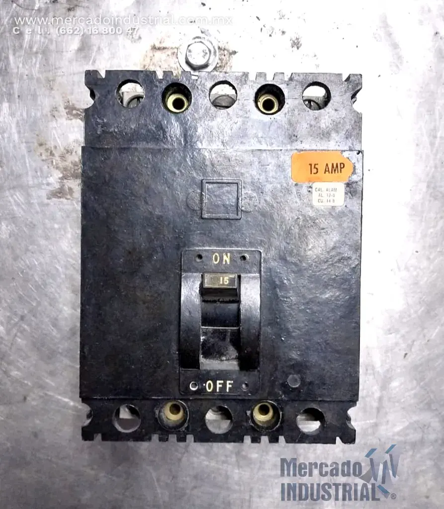 Interruptor 15 AMP 600 VAC 3 polos marca Square D - imagen 1