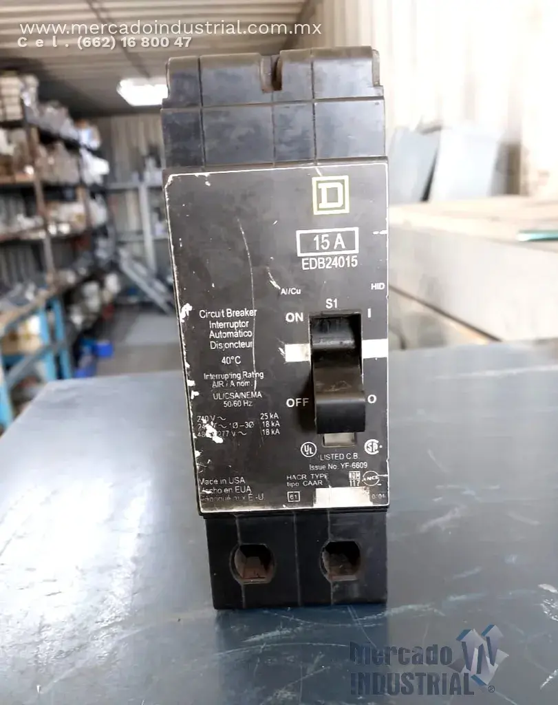 Interruptor 15 AMP 240 V 2 polos modelo EDB24015 marca Square D - imagen 1