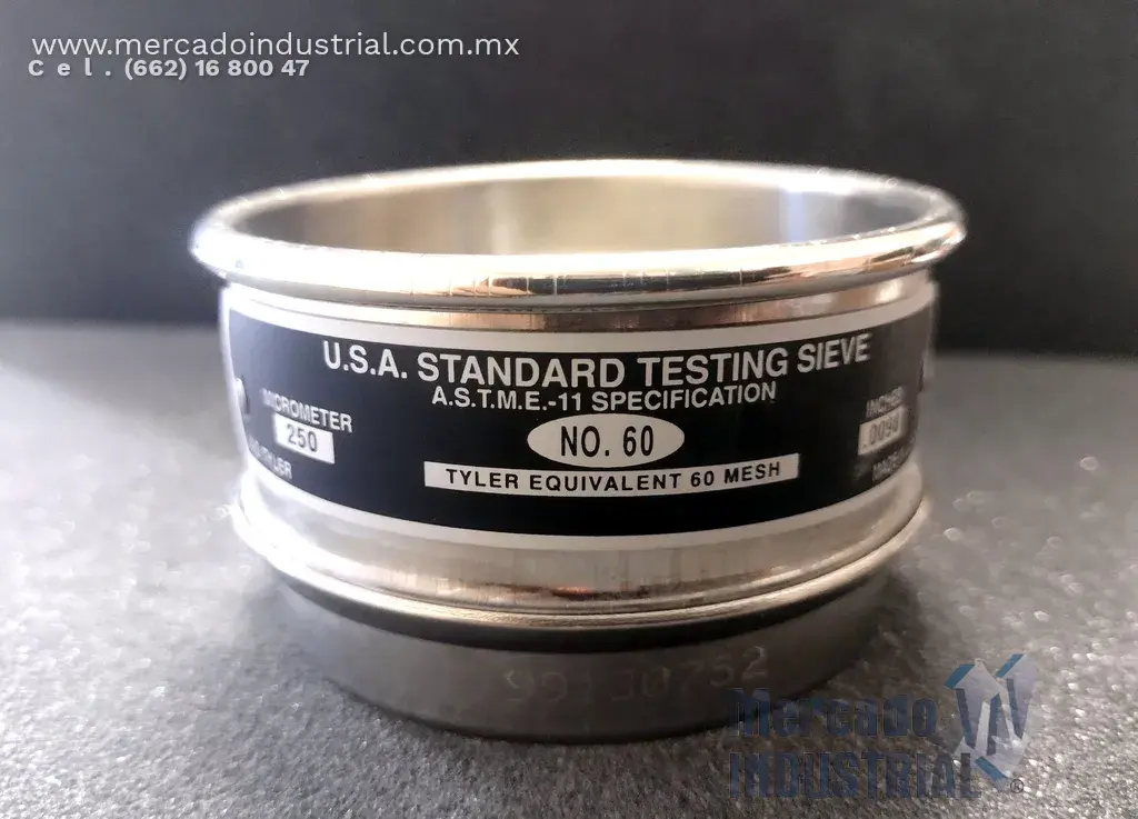 Tamiz para laboratorio malla #60 abertura 250UM (0.0098") marca W.S. TYLER - imagen 1