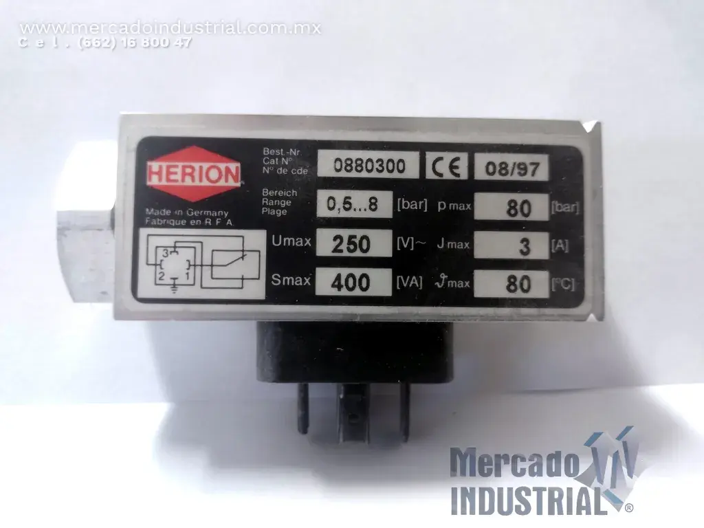 Interruptor de presión 0.5-8 Bar modelo 0880300 marca Herion - imagen 1