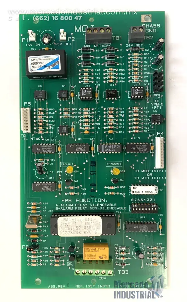 Placa de interfaz de E/S 5V modelo MOI-7 marca CERBERUS PYROTRONICS - imagen 1