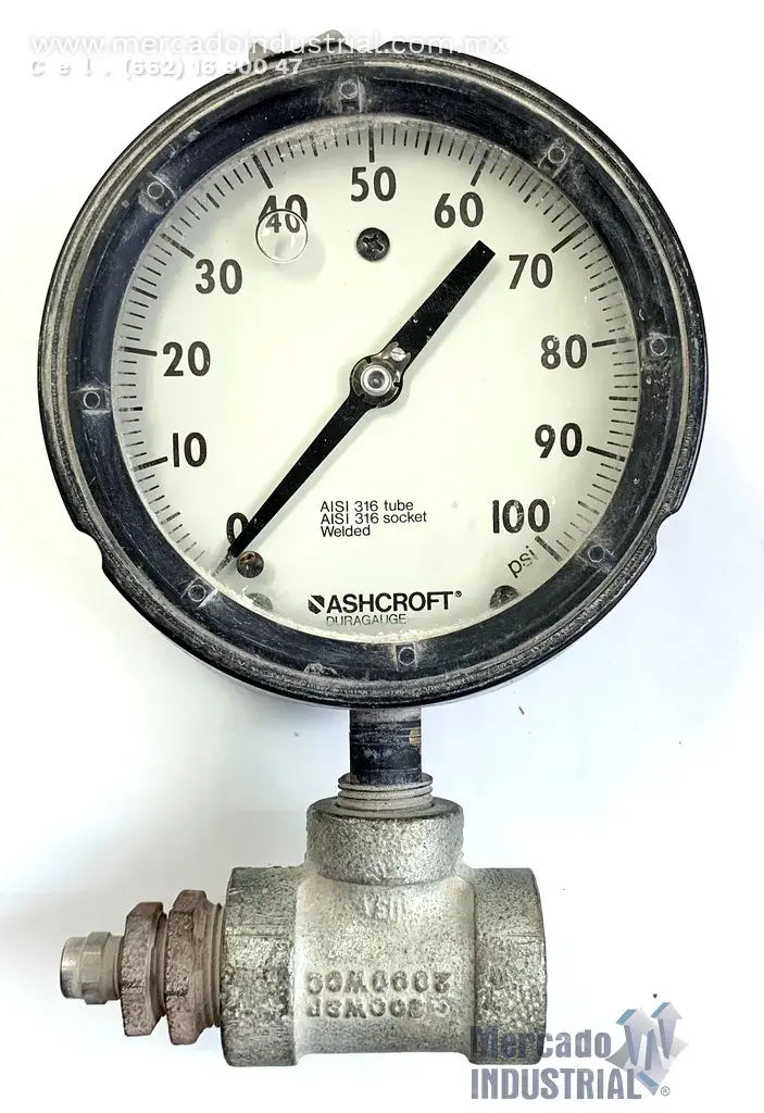 Manómetro 0-100 PSI marca ASHCROFT - imagen 1